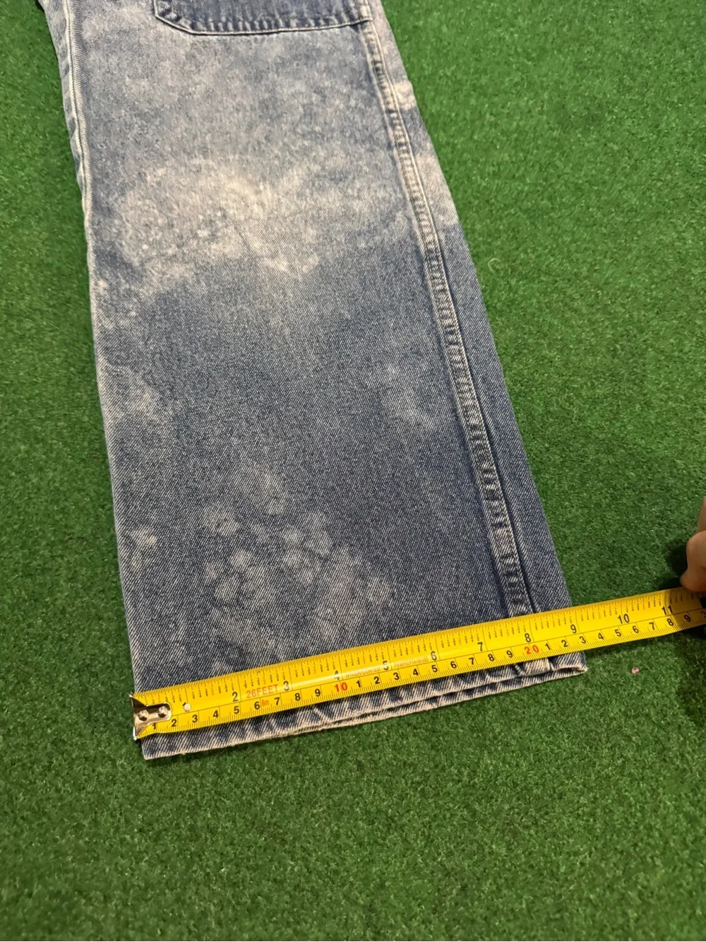 Jnco Style Wide Leg Boys 10 22x24 Jeans Husky Skater Acid Wash Grunge Britannia